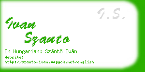 ivan szanto business card