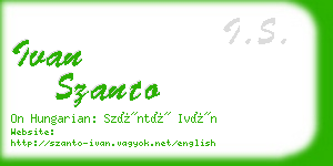 ivan szanto business card